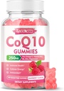 Sugar-Free CoQ10 Gummies 250mg, Coenzyme Q10 Supplements Plus Omega-3, Vitamin B6 & çinko, Yüksek Abpole CoQ10 Hücresel Enerji ve Antioksi Desteği için Tamam, Raspberry Flavor, Vegan 60Cts
