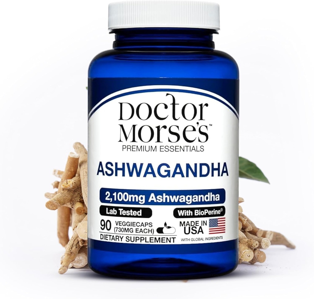 Ashwagandha 2100 mg Supplement, Pure Ashwagandha Toz ve Kök Üretimi, Bioperine Black Pepper, FDA-Registered, NSF-Cerated Tesis, 90 Capsules Sağlıklı Stres Seviyeleri Destekler, 90 Capsules