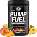 PMD Sports Pump Yakıt Ultra Medium Stim - Premium Pre Workout Toz & Muscle Pump, Greater Focus, Endurance & Recovery, Premium Kreine, Arginine & Beta Alanine - Peach Nectarine (30 hizmet)