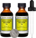 Lugol's Iodine / 2 Çözüm / 4 Oz in Two Amber Glass Şişes / Free Droppers /USA