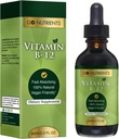 Go Nutrients B12 Sublingual Mecobalamin - B-12 Liquid Drops 300006, Organik Raspberry Flavor, Vegan - Enerji, Nerve Health & Red Blood Hücre Formasyon - 2oz (48 Hizmet)