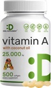 DEAL SUPPLEMENT High Potency A 25000 IU, 500 Coconut Oil Softgels | Ab Easysorbed, Natural Fish Liver Oil Source - Eye, Immune, & Skin Health - Easy to Swallow, Non-GMO