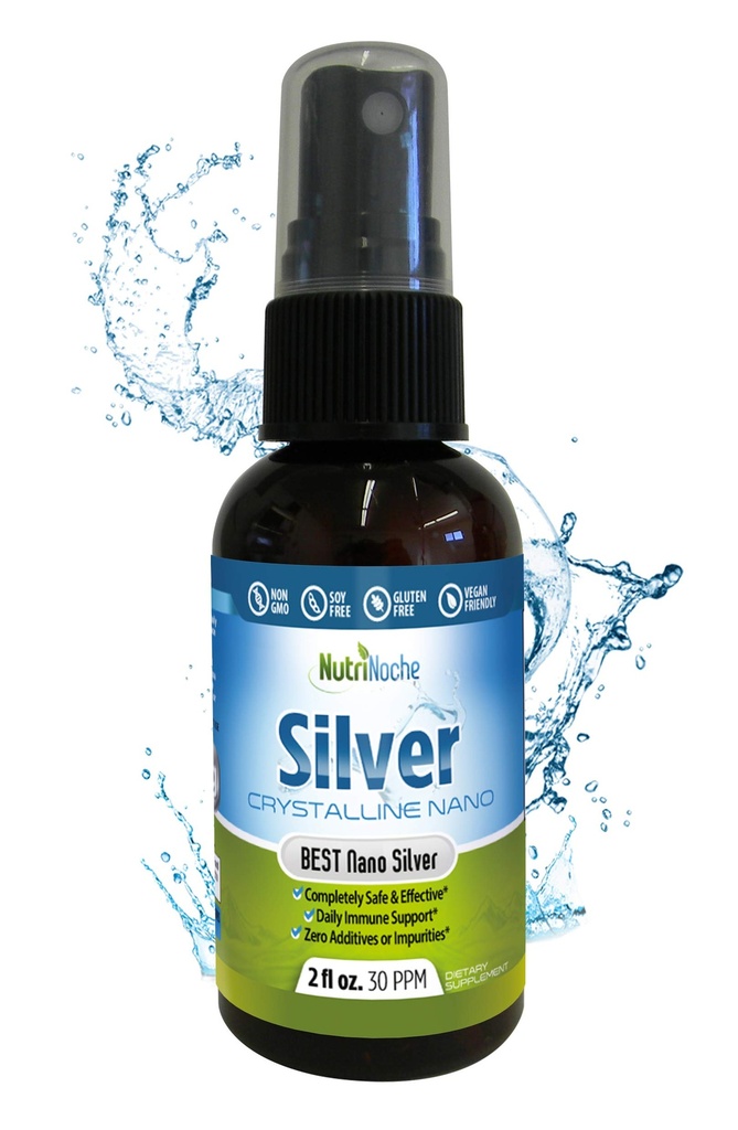 Nutrinoche Ultra Pure Colloidal Silver Mix - Mükemmel Daily Immune Support - Organik% 99.99 Nano Parçacıklar - Ultra Pure Silver Hydrosol - 2 Ounces - 30 ppm