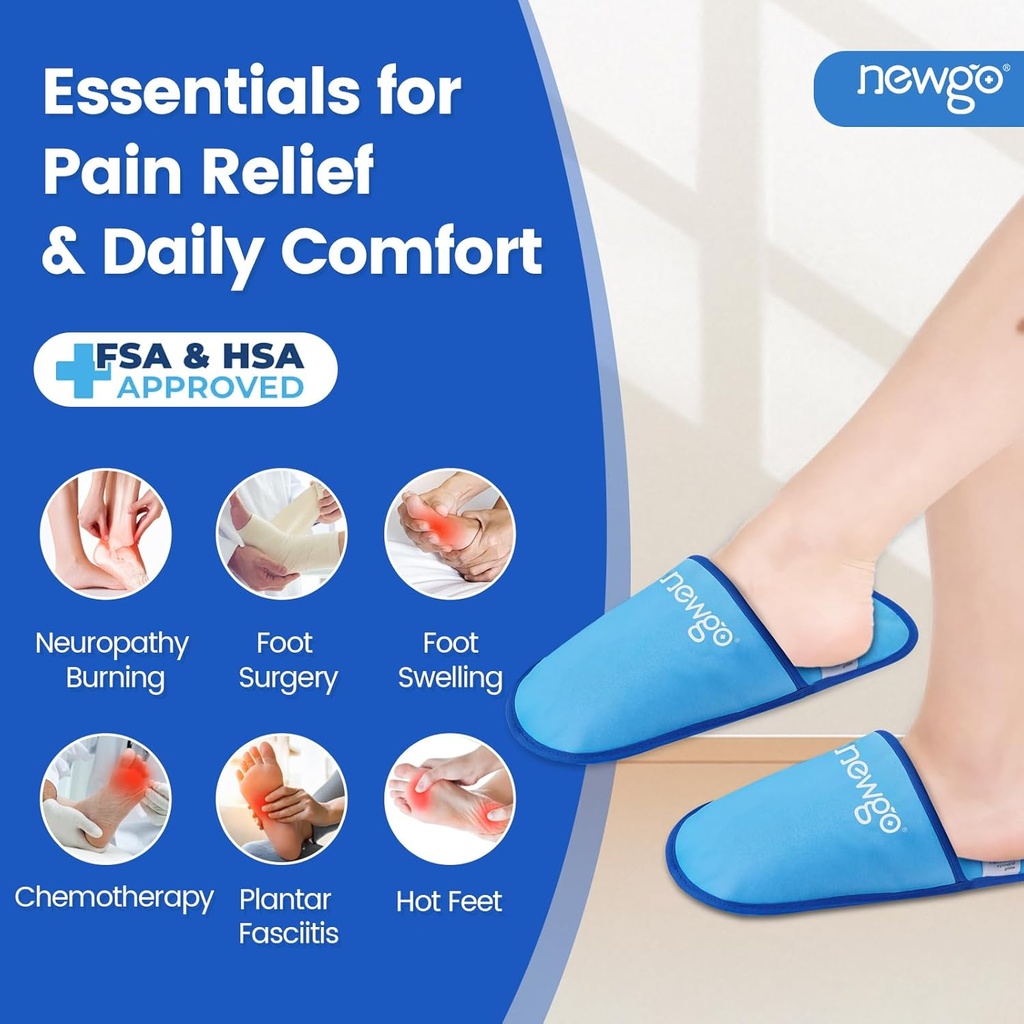 NEWGO Foot Ice Pack Plantar Fasciitis ve Neuropati, HSA veya FSA Eable 2 Pack Gel Buz Merdivenleri Bunion Cerrahisi Ağrısı için Sıcak Soğuk Paketi, Yan Ayaklar