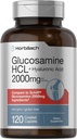 Horbäach Glucosamine HCL | Hyaluronic Acid | 2000 mg | 120 kaplama Caplets | Non-GMO & Gluten Free Supplement Supplement Supplement