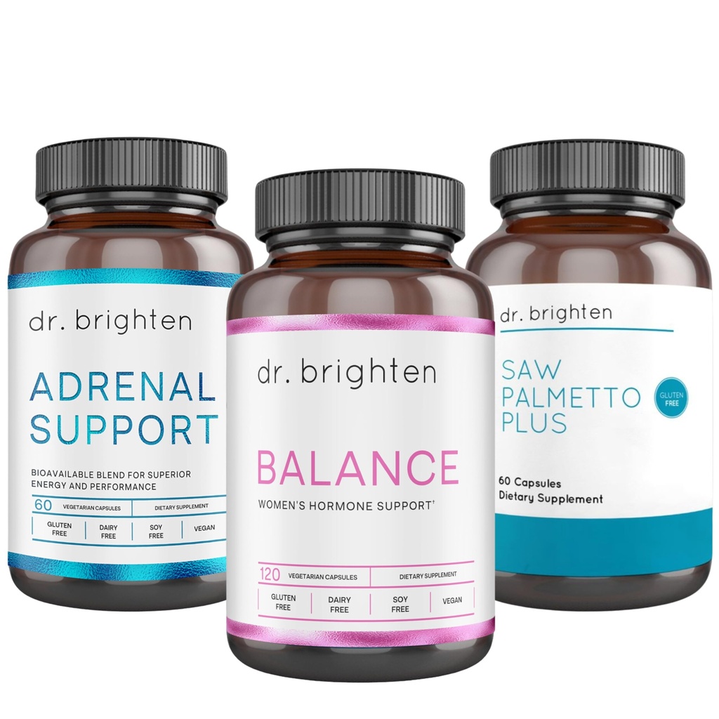 Dr. Brighten Pen Temel Kit - Kadın Hormon Dengesi, Adrenal Destek ve Saw Palmetto Plus