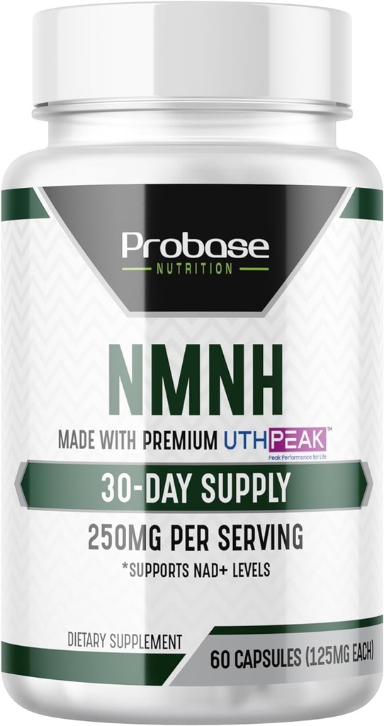 Uthpeak NMNH NAD Supplement 250 mg - Sağlıklı Ağlama için önerilen Dose, Bilişsel Fonksiyonlar Desteği için bir bellek Focus Supplement (60 Capsules) - Alternatif to NR, NAD, Quercetin ve Fisetin