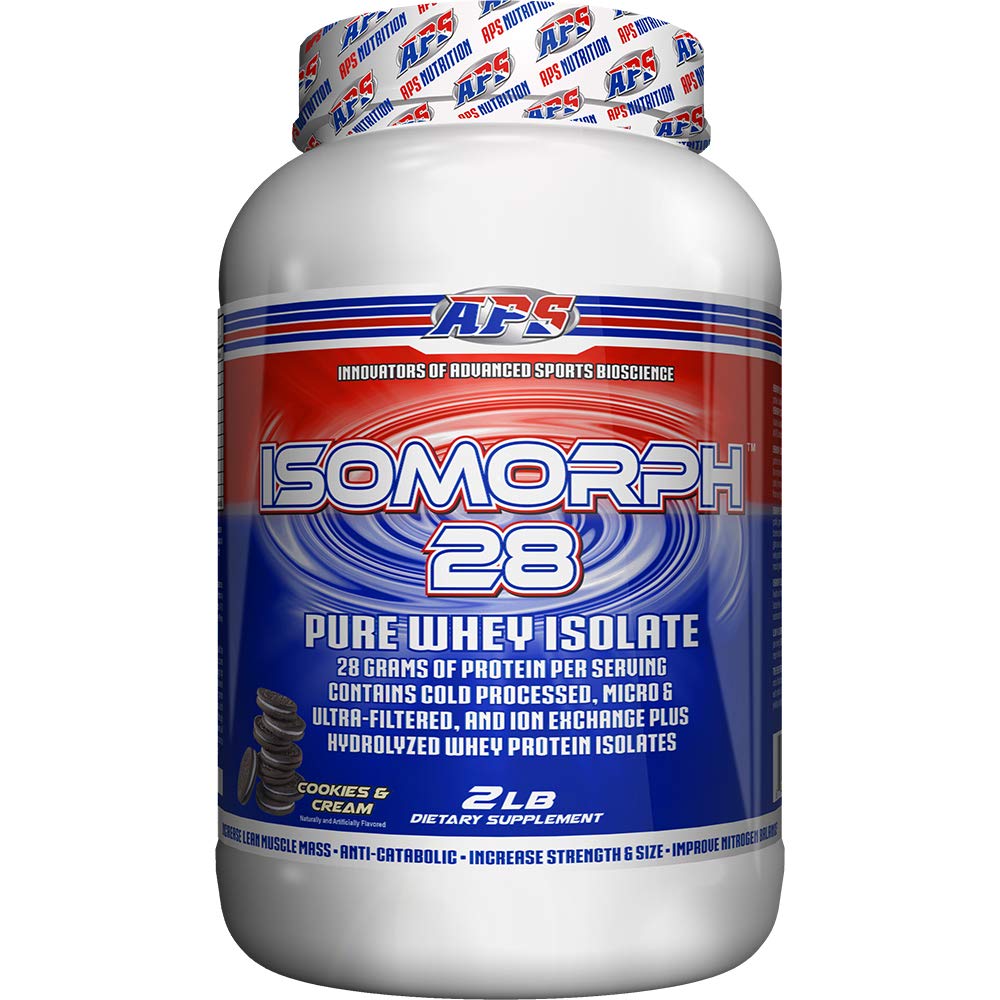 APS Nutrition IsoMorph 28 Protein Powder | Pure Whey Isolate | Cold Pressed, Ultra- Filtered, & Ion Exchange Isolates | 28g Protein | 2 Pound (Cookies & Cream)