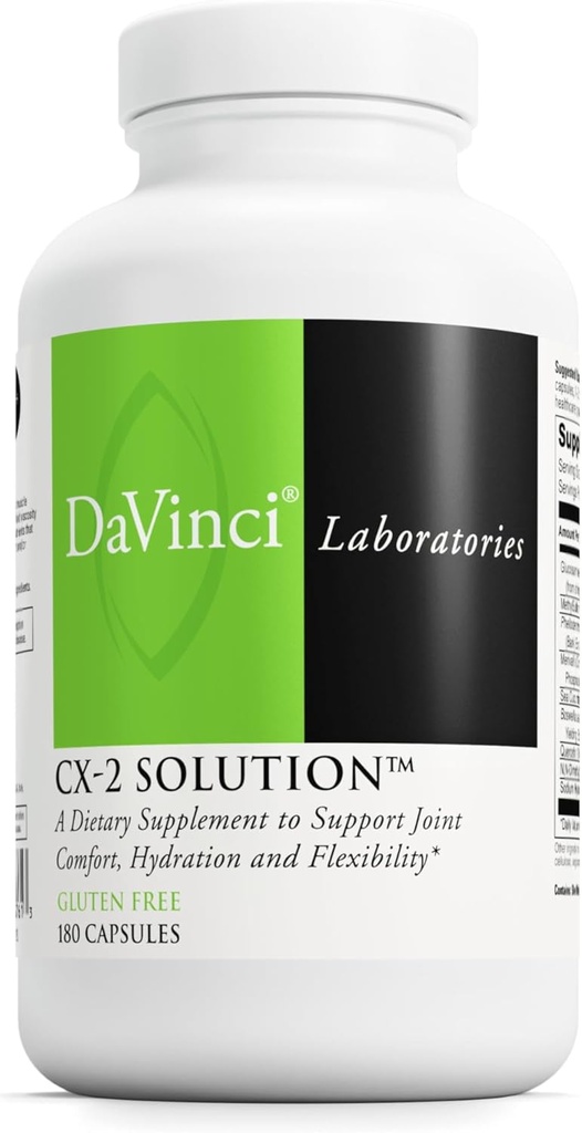 DAVINCI Laboratuvarları CX-2 Çözüm - Diyetsel Supplement to Support Muscle Function, Ortak Sağlık, Hydration ve Flexability* - Glucosamin HCl, MSM, Sea Cucumber ve More - Gluten-Free - 180 Capsules