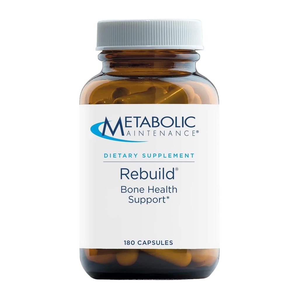 Metabolik Bakım Rebuild - Bone Health Support Supplement withuba, Vitamins D + K2, çinko, Magnezyum Citrate + Trace Minerals, No Fillers (180 Capsules)