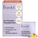 Perelel 1st Trimester Prenatal Pack, Multivitamin with Folate, Vitamin D, Omega 3, Iron & Ginger, Erken Hamileliğe Beslenme Desteği, Soy & Gluten Ücretsiz, GMO, 30 Daily Pi Packs