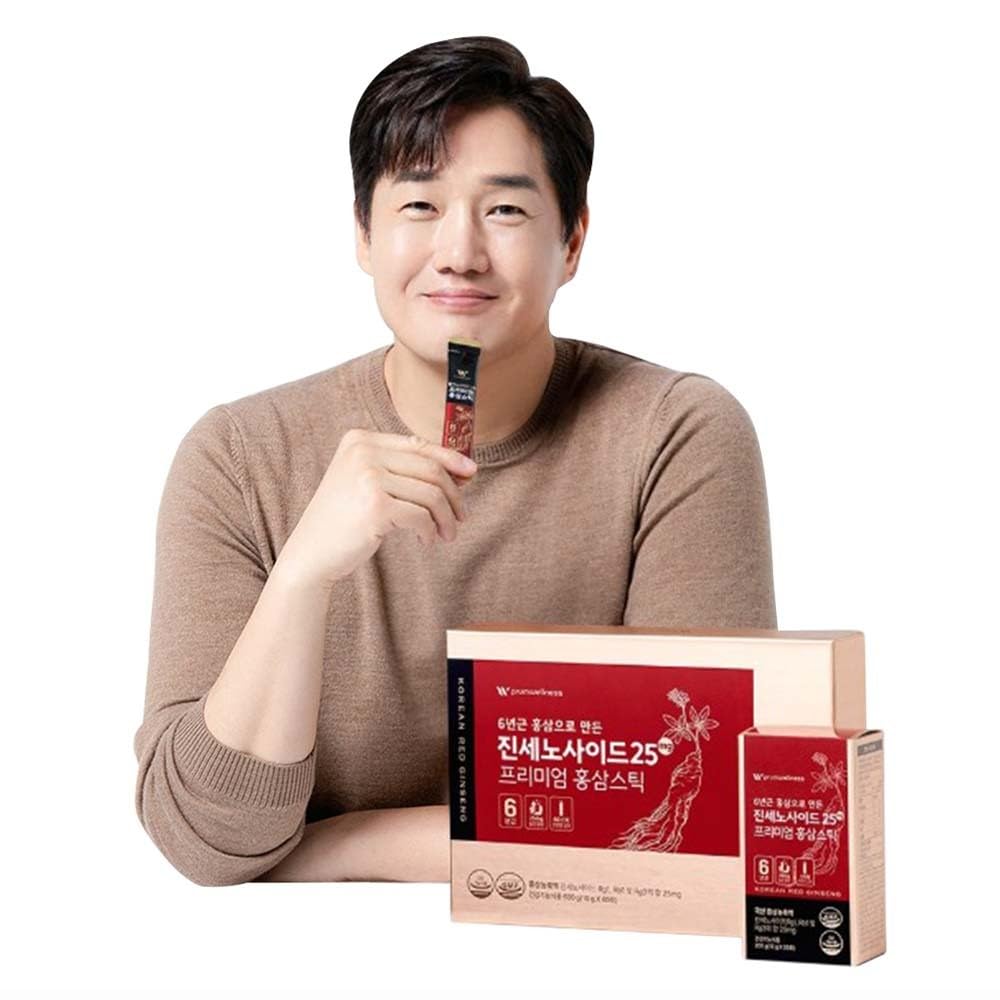 K-Herb Premium Korean Red Ginseng Sticks Liquid Portable Sticks with Korean Red Ginseng Extract No Preservatives (Ginsenoside 25mg 60P)