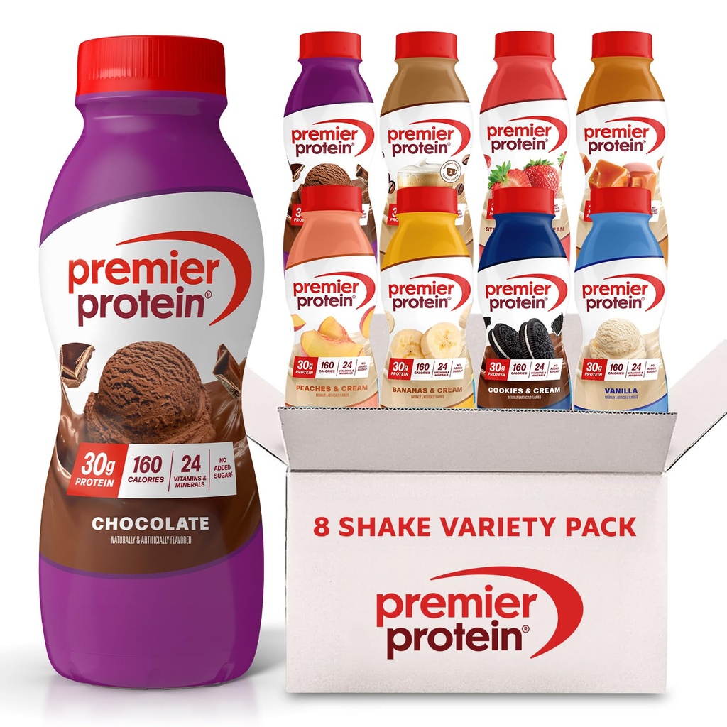 Premier Protein Shake, 8 Flavor Variety Pack, 30g Protein, No Added Sugar, 24 Vitamins & Minerals to Support Immune Health, 11.5 fl oz, 8 Pack