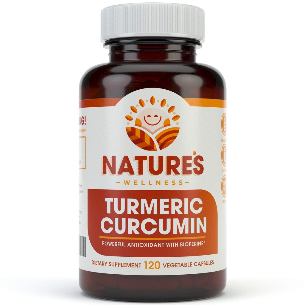 1600 mg Organik Turmeric Curcumin w/Bioperin ve Black Pepper | Non-GMO | Doğal Ortak Destek | En Yüksek Potency with 95 Standardized Curcuminoids | Gluten Free | 120 Vegetarian Caps