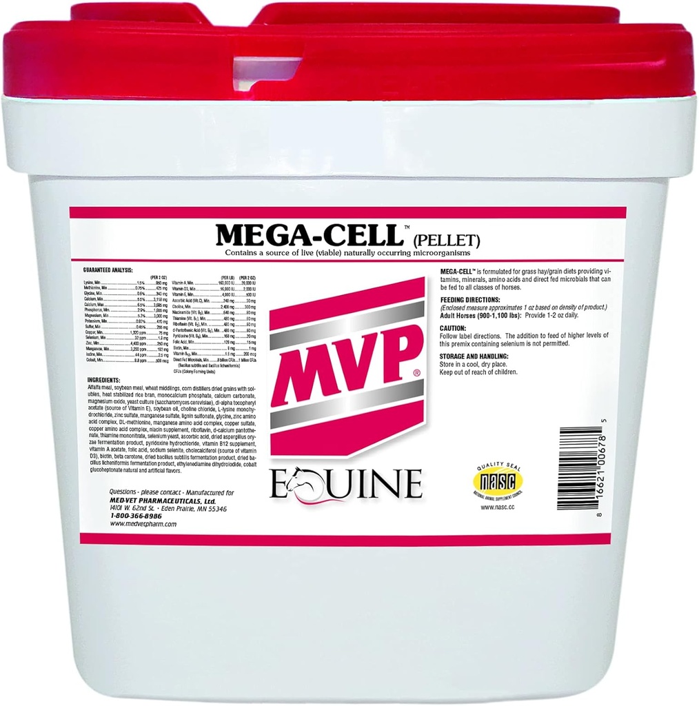 Mega-Cell (35lb) Atlar için Dengeli Vitamin ve Mineral Desteği