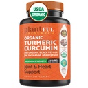 Black Pepper Highest Potency USDA ile Organik Turmeric Supplement [Non-GMO Organik Curcumin 2115 mg] Antioksi Joint & Immune Support 120 Tablets