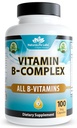 NaturaLife Labs C & Folic Acid ile B-Complex - B1, B2, B3, B5, B6, B7, B9 & B12 - 100 Capsules, Vegan, Non-GMO, Gluten Free