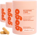 GOGO Bloating & Gas Digestive Relief, 30 Hizmetler (Market of 3) - Digestive Enzymes, Bromelain, Ginger Root, & Milk Butle - Supports Bloating Relief & Reduces Water Retention