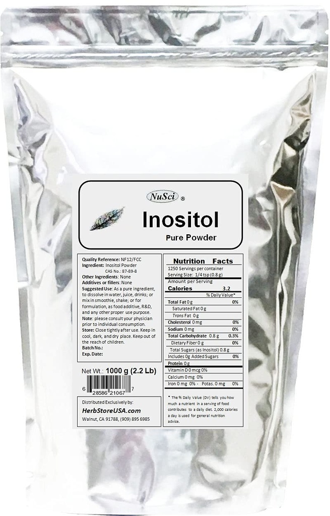 Inositol Bulk Pure Toz 1000g (2.2 lb) NF12 & FCC Quality Standard