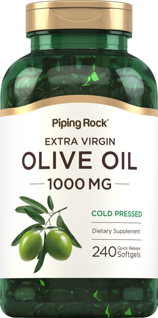 Piping Rock Zeytinyağı Yumuşakgel Capsules | 1000 mg | 240 Pills | Organik Ekstra Virgin Cold Pressed Supplement | Gluten Free, Non-GMOMO