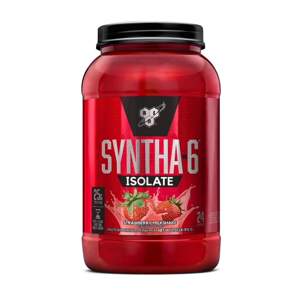 BSN SYNTHA-6 Isolate protein Toz, Whey proteini ile Strawberry protein Tozu, Süt Proteini, Flavor: Strawberry Milkshake, 24 Hizmet (Pazar Mayıs Vary)