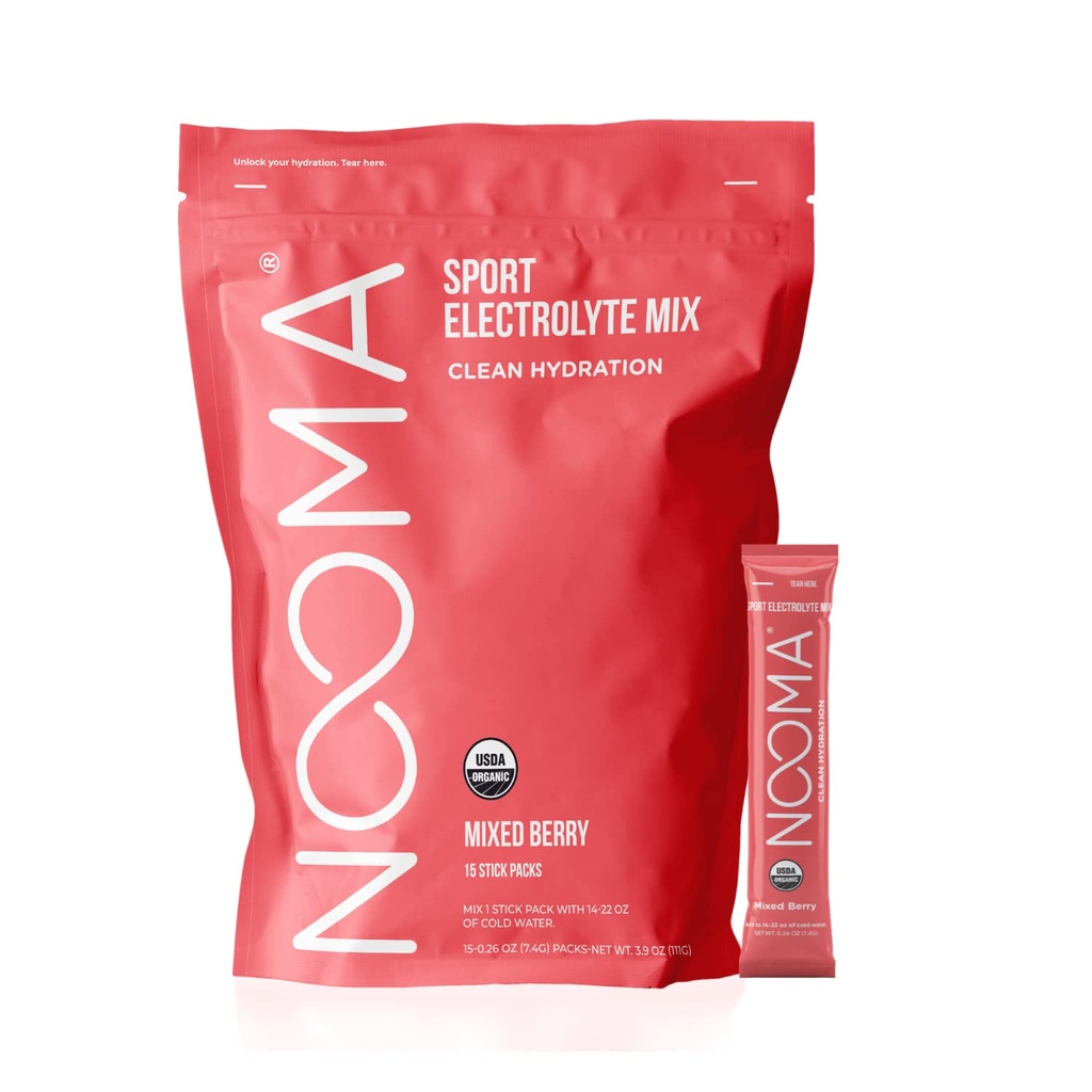 NOOMA Organik Sport Hydration Mix | Hydration Packets with No included Sugar | Electrolyte Toz | 25 Calories ile Hydration Toz | 15 Kont | Karma Berry