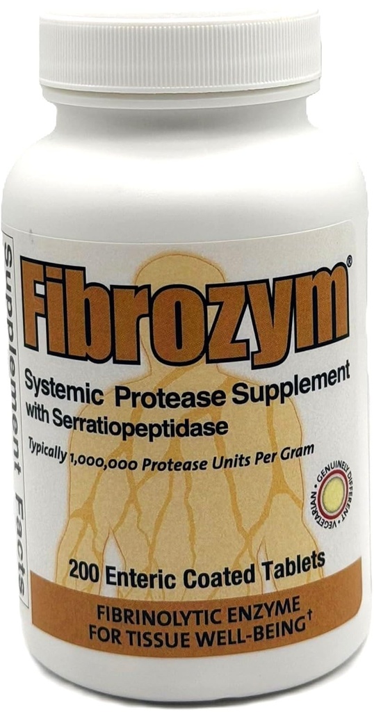 Doğal Gazlar Fibrozym Systemic Protease Supplement with Serratiopeptidase, 200 Tablet, N10051