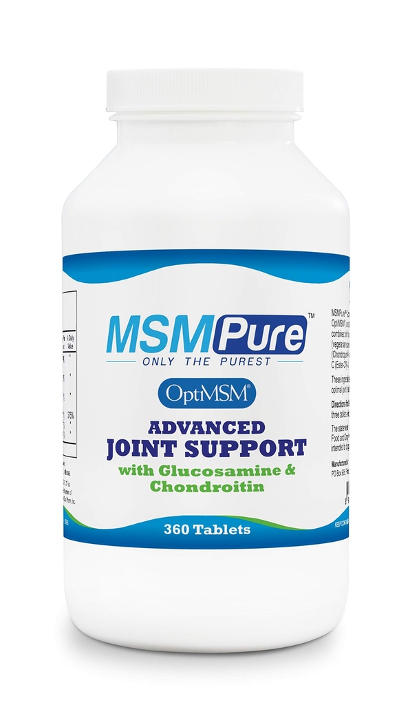KALA SA MSMPure Gelişmiş Ortak Destek Tabletleri - Glucosamine, Chondroitin, OptiMSM, Ester-C & Manganese for Ortak Sağlık, Flexability & Mobility - Vegetarian-Kaynakd Glucosamine, 360 Kont