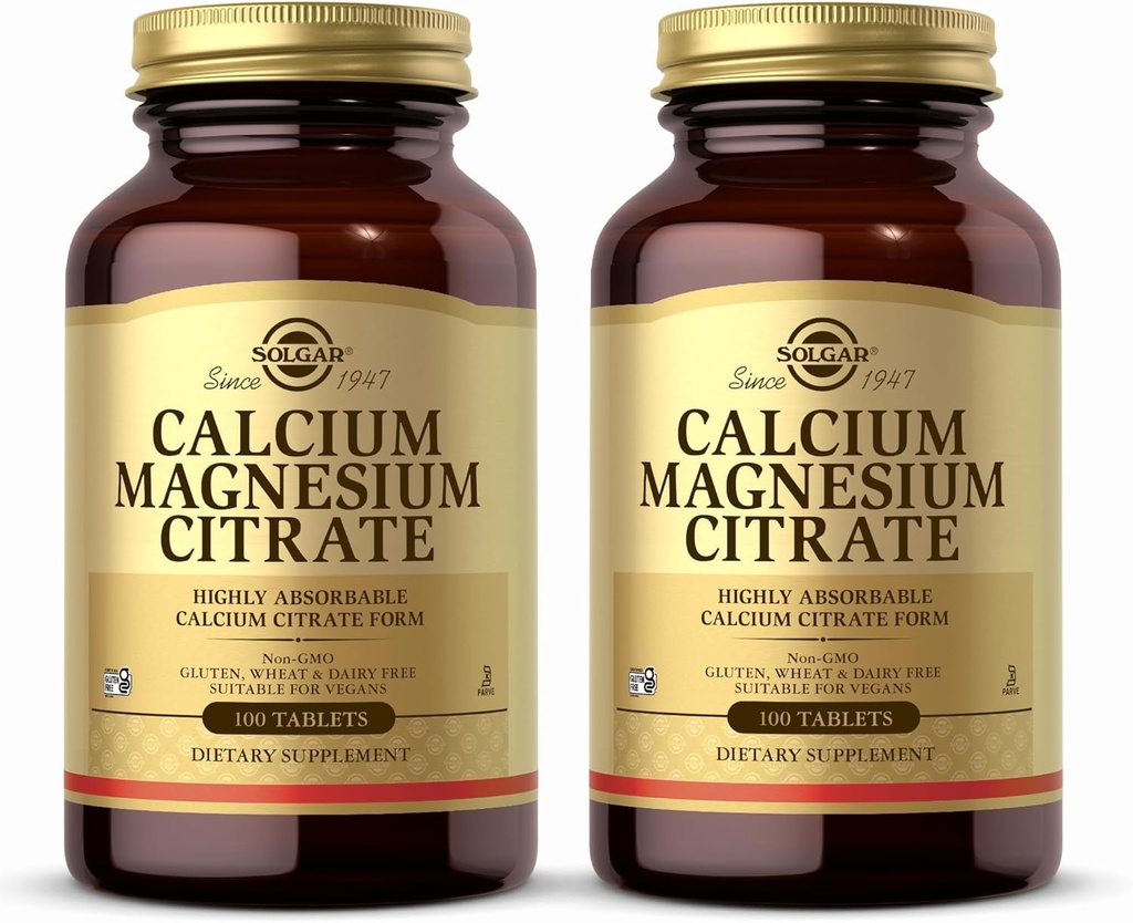 Solgardis Magnezyum Citrate - 100 Tablet, 2 Paket - Non-GMO, Vegan, Gluten Free, Kosher - 40 Toplam Hizmetler