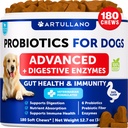 Köpekler için Probiyotikler - Gut Health, Itchy Skin, Allergies, Immunity, Yeast Balance - Dog Probiyotiks and Digestive Enzymes with Prebiyotiks - Diarrhea, Gas - 180 Probiyotik Chews for Dogs