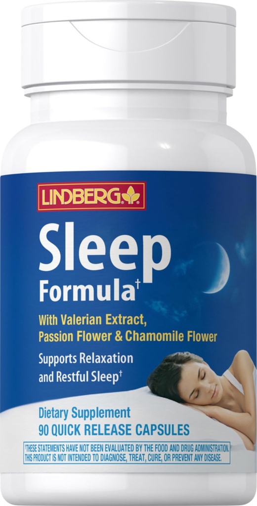 Lindberg Valerian Root Extract | 90 Capsules | Chamomile ve Passion Flower | Komplek Supplement | Non-GMO, Gluten Free