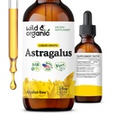 Wild & Organic Astragalus Tincture - Immune Support Drops w/Astragalus Root Extract - Herbal Supplement for Calmness & Relaxation - Vegan, Sugar & Alkol Free - 2 fl oz