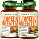 Turmeric Curcumin Supplement with Green Tea Extract (ECGC) & Vitamin C for Joint Health, Energy & Inflammation Balance - Organik Tumeric Curcumin with Black Pepper - Gluten-Free, Non-GMO.