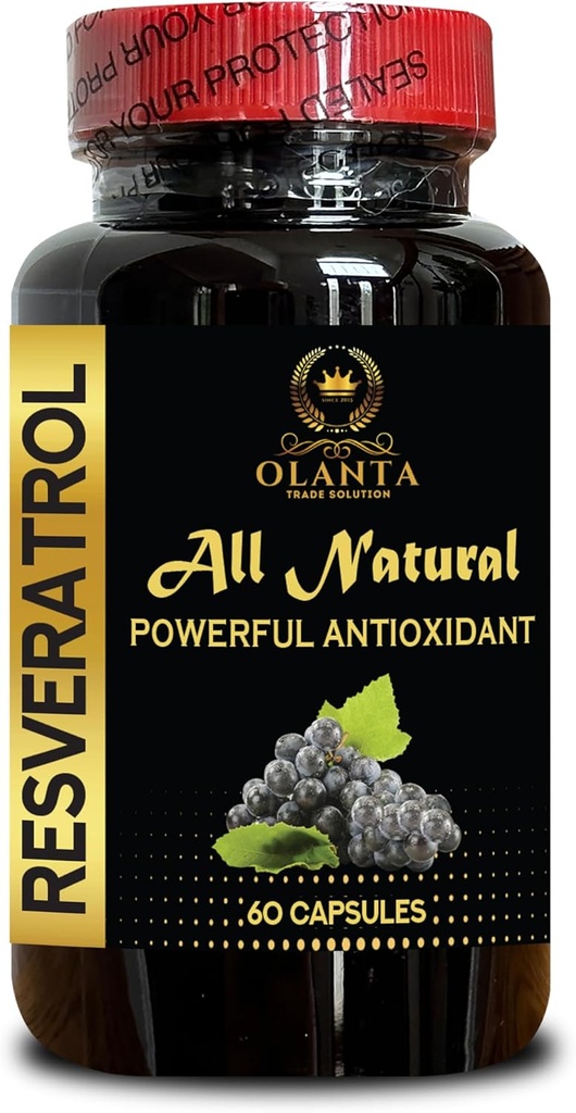 RESVERATROL Extract - Resveratrol Antioksi Supplement ile Organik Grape Tohumksiyon ve Quercetin, Anti-Aging Support, Immune ATM Pills - 1 Şişe 60 Capsules