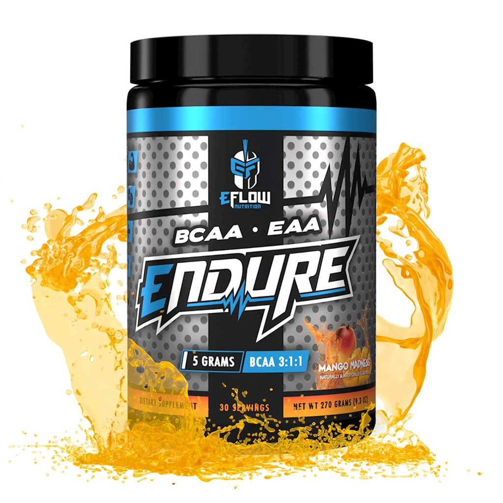 eFlow Beslenme BCAA Plus EAA - Temel Amino Asitler Elektrolyte Toz Intra Workout - Enerjiyi, Kurtarmayı ve Performansı Geliştir - Mango Çılgınlığı (30 Hizmet)