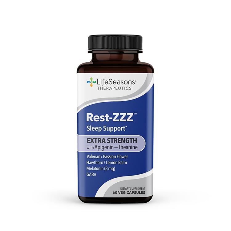 Rest-ZZZ Ekstra Kuvvet - Uyku Desteği Tamam - Fall Asleep & Stay Asleep - Calms Nervous System - Doğal Ease Kas Ger & Restless - Low Dose Melatonin GABA & Chamomile - 60 Capsules