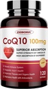 CoQ10-100 mg-Softgels with PQQ, BioPerine & Omega-3, Coenzyme Q10 Supplement for High-Abxia, Powerful-Antioxy, Support Heart & Energy-Productionion