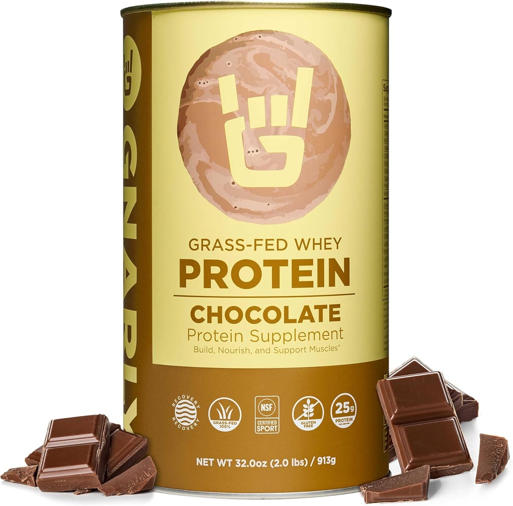Gnarly Beslenme Çikolatası Protein Tozu – NSF Sporu Onaylandı – 25g proteini, Kas onarımı – Fed Whey Toz, Smooth Taste – Chocolate, 32 ozz