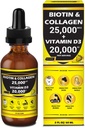 Nature Manu-install 26.806 Sıvı Biotin & Collagen+ 20.000iu Vitamin D3 Bütün bir Wellness Günlük Ayakları Destekler. Sağlıklı Skin, Güçlü Nails, Saç Büyümesini Destekler. Tasty Strawberry Flavor - 2 FL OZ/60 ML ML