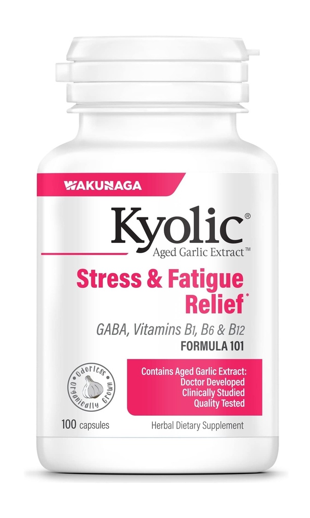 Kyolic Aged. Ekle Formula 101, Stres ve Fatigue Relief, 100 Capsules.