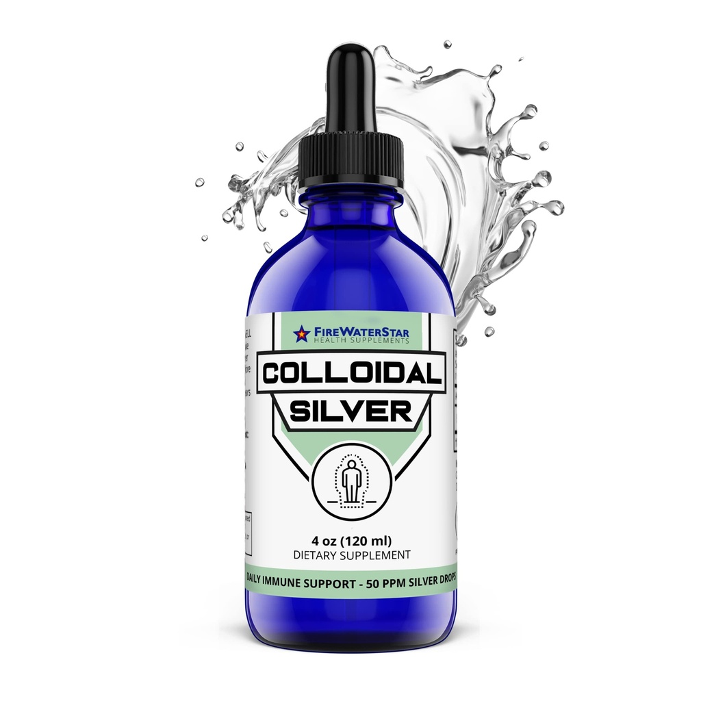 FWS Colloidal Silver, Liquid Silver Drops,% 99.99 Pure Silver, 4 oz Glass Şişe, 60 Hizmetler (2 Ay Supply), 50 ppm, Kolay ve Kolay Servisler için Yoğun