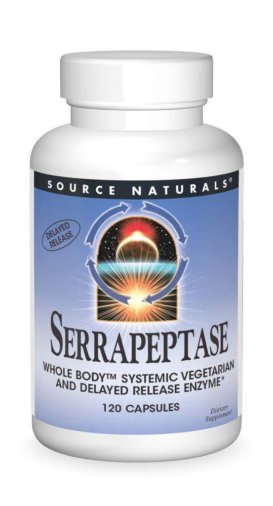 Source Naturals Serrapeptase - Gecikme Enzyme - 120 Vejetaryen Capsules