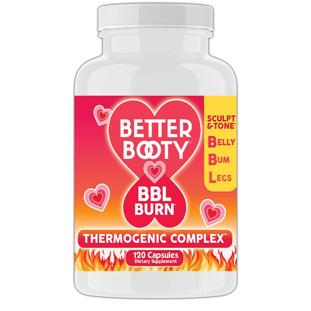 Better Booty BBL Burn Thermogenic Complex Capsules, Tone & Sculpt Belly, Bum + Legs w. Garcinia Cambogia, Guarana, Green Tea Ext, ALA, & Cayenne Pepper Supplement (120ct, 60 hizmet)