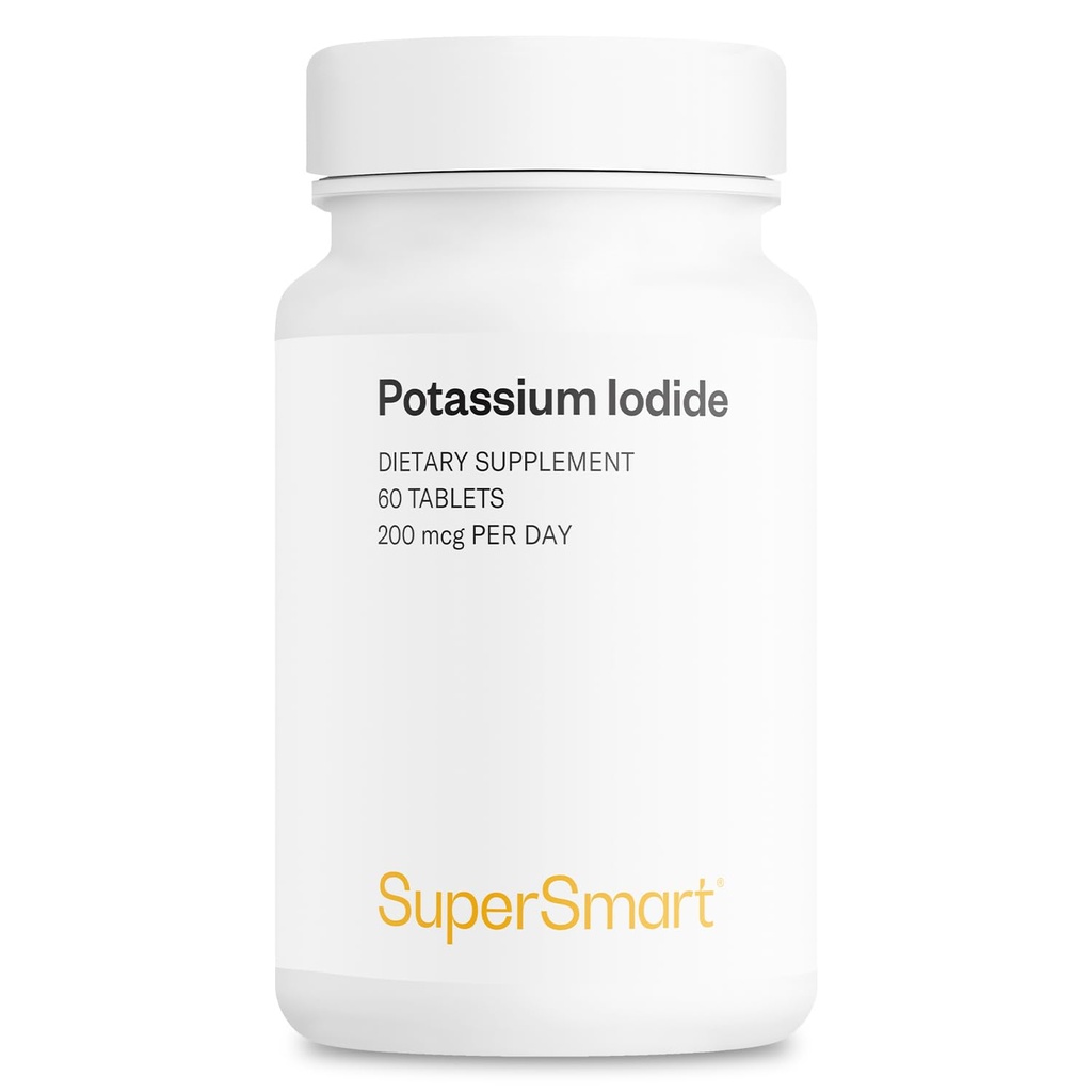 SuperSmart - P properties Iodide KI 200mcg per Day (Stable Iodine) - Yüksek Potency Shield | Non-GMO & Gluten Free | 60 Tabletler