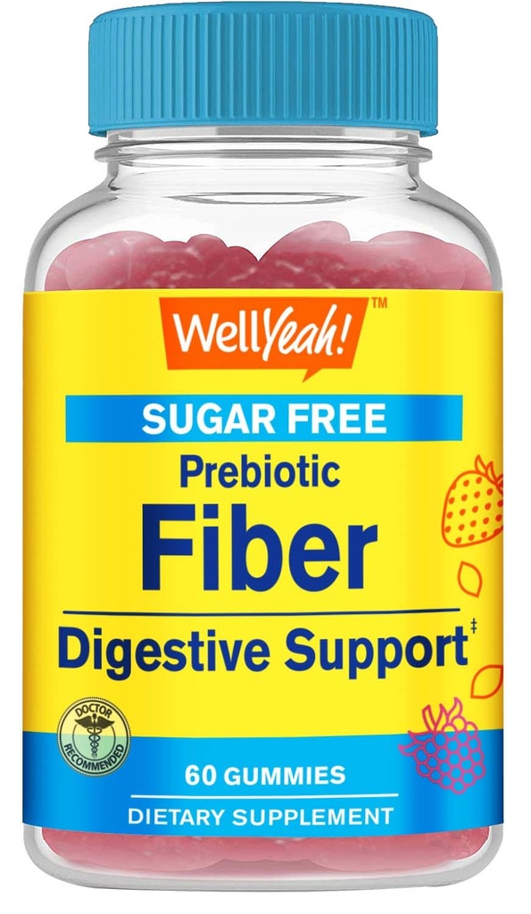 WellEvet Sugar Free Fiber Gummies for Yetişkinler (4g) / Digestive Supprt |Probiyotik Fiber Supplement | 60 Count