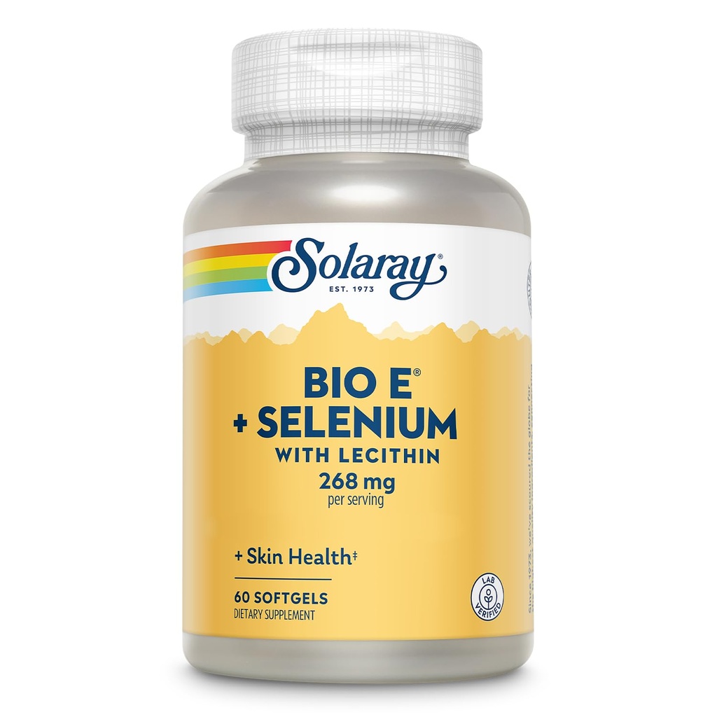 Selenium 100 mcg ve Lecithin ile 400 IU (268 mg) Bio E Vitamin 400 IU (268 mg) - Tiroid Desteği, Antioksi ve Immune Support Supplement, High Abors, Lab TY, 60-Day Garanti, 30 Hizmet, 60 Softgels, 30 Yumuşak