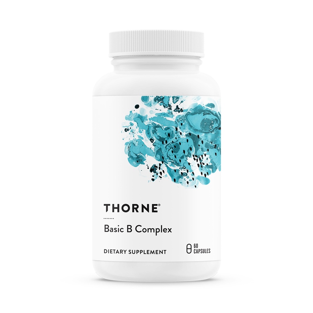 THORNE - Temel B-Complex - Choline ile B Kompleksi Vitamin B Kompleksi - Destek Hücre Enerji Üretimi, Beyin Sağlığı ve Kızıl Kan Hücresi Formasyon* - Gluten-Free - 60 Hizmetler