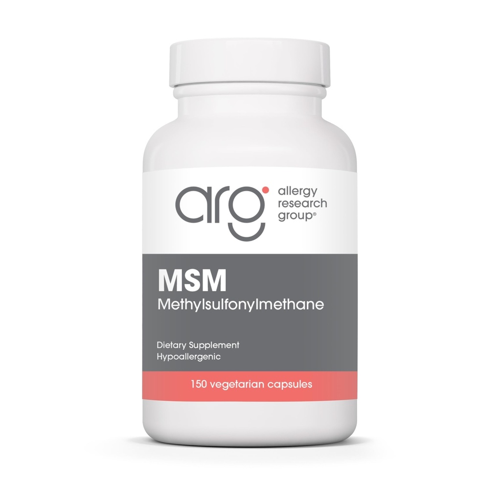Alerji Araştırma Grubu MSM Tamam - Saç Büyümesi için MSM Toz Kapsülleri, Sağlıklı Saç, Skin & Nails, 500 mg Per - 150 Vegetarian Capsules