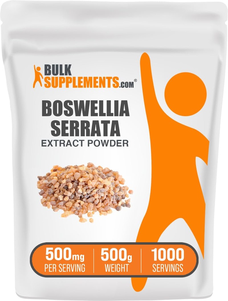 BulkSupplements.com Boswellia Serrata Extract Toz - Boswellia Supplement, Frankincensewear - Vegan & Gluten Free, 500 mg per Service, 500g (1.1 lbs) (Pack of 1)