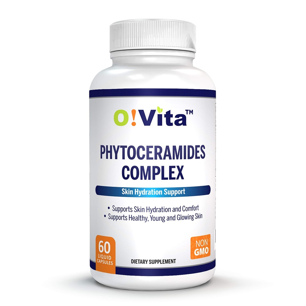 Phytoceramids Kompleksi, Skin Tamir ve Rejuvenation, Anti-Aging Support, Plant-derived Ceramids, C, B-6 ve B-12, 2Month Supply (60 Non-GMO Liquid Capsules)